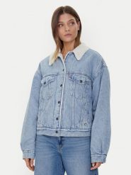 Levi's® Kurtka jeansowa Sherpa Trucker 90's A4435-0010 Niebieski Loose Fit. Niebieskie kurtki damskie m, bez wzorów, z bawełny, bez kaptura. Za 679.99 zł.
