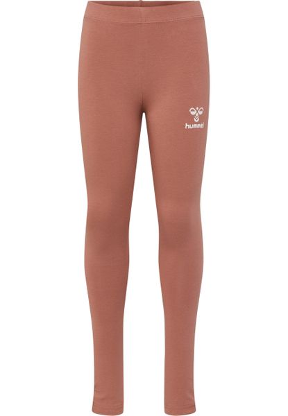 Legginsy dziewczęce Hummel Onze. Brązowe legginsy dla dziewczynek Hummel, bez wzorów, z bawełny. Za 129.50 zł.
