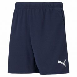 Spodenki dziecięce Puma teamRISE. Niebieskie szorty dla chłopców Puma, bez wzorów, sportowe. Za 52.00 zł.