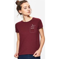Koszulka z nadrukiem - Bordowy. T-shirty damskie marki Cropp. W wyprzedaży za 14.99 zł.