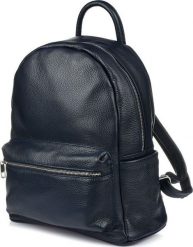 Vera Pelle Granatowy Włoski Plecak Skórzany A4 damski miękka SKÓRA P16. Niebieskie plecaki damskie Vera Pelle, bez wzorów, ze skóry. Za 384.99 zł.