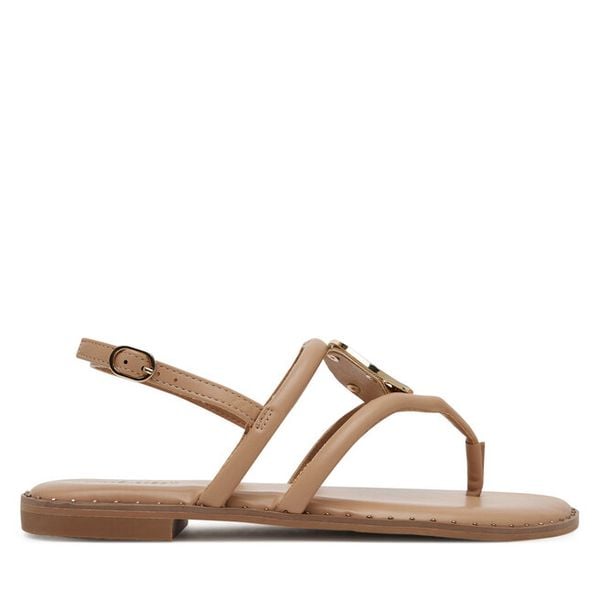 Sandały Nine West. Brązowe sandały damskie Nine West, bez wzorów, bez obcasa, na płaskiej podeszwie, bez zapięcia. Za 125.99 zł.