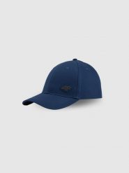 4F Czapka z daszkiem strapback męska - granatowa S/M (58cm). Niebieskie czapki i kapelusze męskie 4f, bez wzorów, z bawełny, sportowe. Za 69.99 zł.