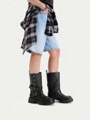 G-Star Raw Kozaki EO-GLCIEA-8137 Czarny. Czarne kozaki damskie G-Star, ze skóry, bez obcasa, na płaskiej podeszwie. Za 599.99 zł.
