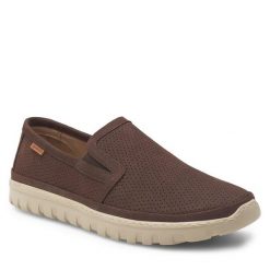 Półbuty Go Soft. Brązowe półbuty na co dzień męskie GO SOFT, bez zapięcia. Za 229.99 zł.
