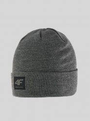 4F Czapka beanie męska - szara Uniwersalny. Szare czapki i kapelusze męskie 4f, na zimę, bez wzorów, z dzianiny, klasyczne. Za 49.99 zł.
