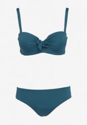 Ciemnozielone Bikini Strój Kąpielowy Dwuczęściowy Biustonosz z Supełkiem i Figi Carinela. Zielone bikini damskie Born2be, na lato, s, z aplikacjami. Za 39.99 zł.