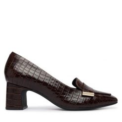 Czółenka Clarks. Brązowe czółenka damskie Clarks, bez wzorów, bez obcasa, bez zapięcia. Za 389.99 zł.