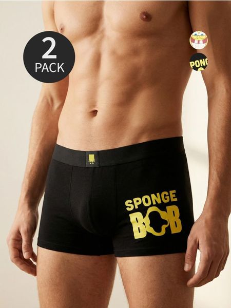 Bokserki classic 2 pack Spongebob - wielobarwny. Bokserki męskie Sinsay, l, bez wzorów. Za 29.99 zł.