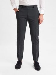 Finshley & Harding spodnie garniturowe - Mitch Mężczyźni Modern Fit szary, 56. Szare eleganckie spodnie męskie Finshley & Harding, m, bez wzorów, z wełny. Za 449.95 zł.
