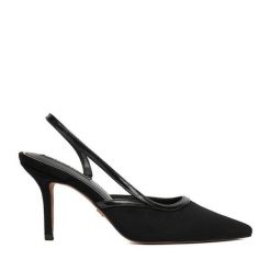 Szpilki Nine West. Czarne szpilki damskie Nine West, bez wzorów, bez obcasa, bez zapięcia. Za 249.99 zł.