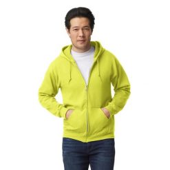 Bluza Z Kapturem Dla Dorosłych Unisex Heavy Blend Full Zip. Zielone bluzy męskie Gildan, m, bez wzorów, z kapturem. Za 122.99 zł.