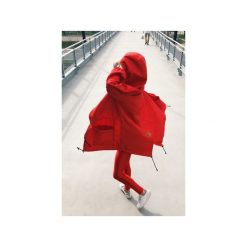 Parka red. Czerwone parki damskie Rest_factory, z aplikacjami, z poliesteru. Za 349.00 zł.