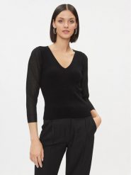 Marella Sweter Moneta 2333660239200 Czarny Regular Fit. Czarne swetry damskie Marella, s, bez wzorów, z wiskozy, bez kołnierzyka, bez ramiączek, bez kaptura. Za 459.99 zł.