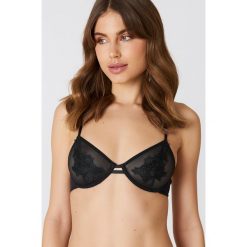 NA-KD Lingerie Siateczkowy biustonosz z ozdobną naszywką - Black. Biustonosze marki NA-KD Lingerie. Za 40.95 zł.