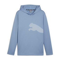 Bluza męska PUMA Train All Day Big Cat Hoodie. Niebieskie bluzy męskie Puma, l, bez wzorów, bez kaptura, na fitness i siłownię. Za 219.99 zł.