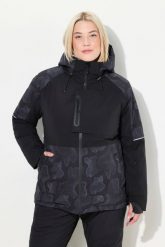 Damskie Kurtka sportowa HYPRAR wodoodporna osłona przeciwśnieżna kaptur. Czarne kurtki damskie Ulla Popken, plus size, bez wzorów, z materiału, z kapturem, narciarskie. Za 849.99 zł.