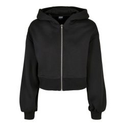 Damska krótka bluza z kapturem zapinana na zamek Urban Classics Oversized. Czarne bluzy damskie Urban Classics, bez wzorów, z kapturem. Za 261.50 zł.