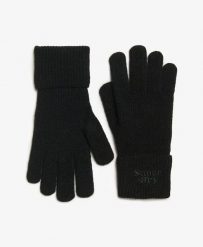 Superdry rękawiczki Soft Rib dziane – miękkie i ciepłe – Black. Czarne rękawiczki damskie Superdry., na zimę, bez wzorów, z elastanu. Za 121.05 zł.