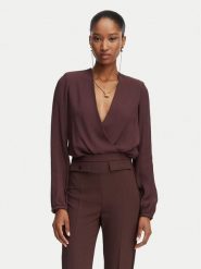 Elisabetta Franchi Body CB-007-62E2-V420 Brązowy ciemny Regular Fit. Brązowe bluzki damskie Elisabetta Franchi, bez wzorów, z wiskozy, bez kołnierzyka, bez ramiączek. Za 1,789.00 zł.