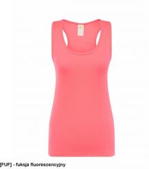 JHK - Damski t-back fuksja fluorescencyjny S. Czerwone t-shirty damskie JHK, s, bez wzorów, bez kołnierzyka. Za 14.78 zł.