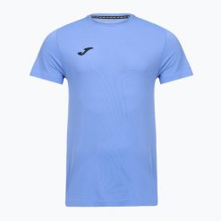 Koszulka tenisowa męska Joma Challenge 103984.715. Niebieskie koszulki sportowe męskie Joma, l, bez wzorów, z elastanu, bez kołnierzyka, bez ramiączek, na fitness i siłownię. Za 129.99 zł.