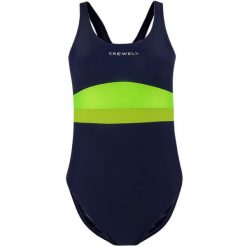 Kostium kąpielowy dla dziewczynki Crowell Swan granatowo-limonkowo-zielony. Niebieskie stroje kąpielowe dla dziewczynek CROWELL, bez wzorów. Za 58.00 zł.