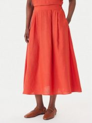Marella Spódnica trapezowa Biada 2615101082 Czerwony Regular Fit. Czerwone spódnice damskie Marella, bez wzorów, ze lnu, trapezowe. Za 689.99 zł.
