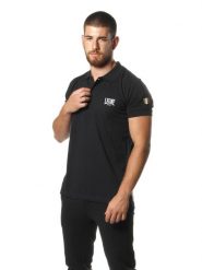 Leone 1947 Apparel Męska koszulka polo z krótkim rękawem. Niebieskie koszulki polo męskie LEONE 1947 APPAREL, m, z aplikacjami, biznesowe, bez ramiączek. Za 63.11 zł.