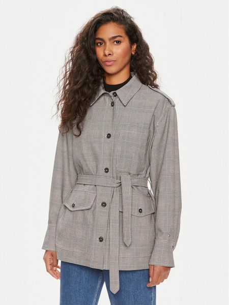 Tommy Hilfiger Kurtka przejściowa WW0WW43316 Szary Regular Fit. Szare kurtki damskie Tommy Hilfiger, bez wzorów, z syntetyku, bez kaptura. Za 979.99 zł.