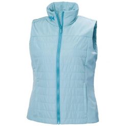 Damska kurtka bez rękawów Helly Hansen Crew Insulator 2.0. Niebieskie kurtki sportowe damskie Helly Hansen, bez wzorów, z mikrofibry, bez kaptura, primaloft. Za 599.00 zł.