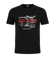 Diesel T-diegos-b82 Męski T-shirt czarny z bawełny i streczem. Czarne t-shirty męskie Diesel, m, bez wzorów, z bawełny, klasyczne, bez kołnierzyka. Za 266.99 zł.