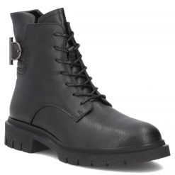 Skórzane botki damskie workery czarne Filippo DBT8018. Czarne botki damskie Filippo, ze skóry, bez obcasa, bez zapięcia. Za 259.99 zł.