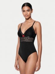 HUGO Body 50570667 Czarny Slim Fit. Czarne body damskie Hugo, m, bez wzorów, z syntetyku. Za 349.99 zł.