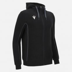 Bluza z kapturem z pełnym zamkiem błyskawicznym Macron Stage ECO. Czarne bluzy męskie Macron, s, bez wzorów, z bawełny, z kapturem. Za 427.05 zł.