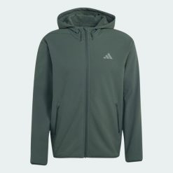 Kurtka D4T CLIMAWARM z suwakiem na całej długości. Zielone kurtki męskie Adidas, xl, bez wzorów, z elastanu, climawarm (adidas). Za 439.00 zł.