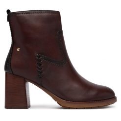 Botki Pikolinos. Brązowe botki damskie Pikolinos, bez obcasa, na słupku, bez zapięcia. Za 799.99 zł.