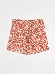 Wzorzyste szorty z wiązaniem - wielobarwny. Szorty damskie Sinsay, l, bez wzorów. Za 29.99 zł.