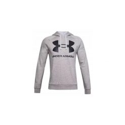 Bluza fitness męska Under Armour Rival Fleece Big Logo HD. Szare bluzy męskie Under Armour, m, bez wzorów, bez kaptura, na fitness i siłownię. Za 139.99 zł.