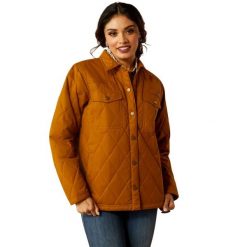 Wodoodporna kurtka jeździecka dla kobiet Ariat Grizzly Quilted Barn. Brązowe kurtki damskie Ariat, l, bez wzorów, z bawełny, bez kaptura. Za 716.45 zł.