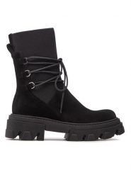 Rage Age Sztyblety RA-32-06-000425 Czarny. Czarne botki damskie Rage Age, ze skóry, bez obcasa, na płaskiej podeszwie, bez zapięcia. Za 599.00 zł.