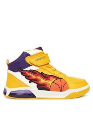 Geox Sneakersy J Inek J569CC 05411 C2295 DD Żółty. Żółte buty sportowe chłopięce Geox, bez wzorów, ze skóry, bez zapięcia. Za 229.99 zł.