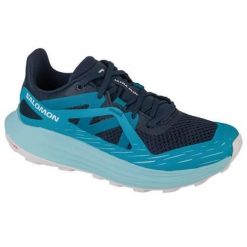 Buty do chodzenia damskie Salomon Ultra Flow. Niebieskie obuwie sportowe damskie Salomon, bez wzorów, z materiału, trekkingowe. W wyprzedaży za 522.40 zł.
