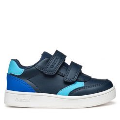 Sneakersy Geox. Niebieskie trampki i tenisówki chłopięce Geox, bez wzorów, bez zapięcia. Za 79.99 zł.