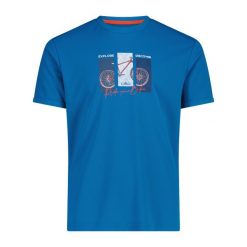 Koszulka męska CMP 30T5057. Niebieskie koszulki sportowe męskie CMP, na lato, m, bez wzorów, ze splotem, bez kołnierzyka, bez ramiączek. Za 83.99 zł.