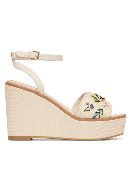 Aldo Sandały Carrabririel 14296165 Beżowy. Brązowe sandały damskie Aldo, bez wzorów, z syntetyku, bez obcasa, na koturnie, bez zapięcia. Za 377.99 zł.