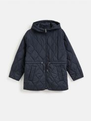Pikowana kurtka - granatowy. Niebieskie kurtki damskie Reserved, l, bez wzorów, z tkaniny, bez kaptura. Za 179.99 zł.
