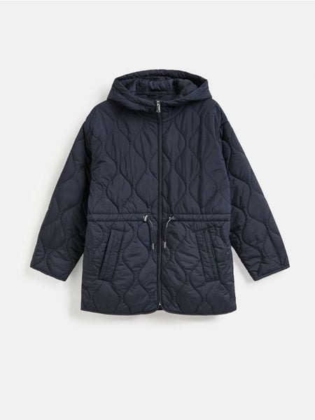 Pikowana kurtka - granatowy. Niebieskie kurtki damskie Reserved, l, bez wzorów, z tkaniny, bez kaptura. Za 179.99 zł.