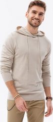 Ombre Męska bluza dzianinowa z kapturem - V5 beżowa B1532 XXL. Brązowe bluzy męskie Ombre, m, bez wzorów, z dzianiny, z kapturem. Za 39.99 zł.