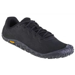 Męskie Buty Skórzane Vapor Glove 6. Czarne trekkingi męskie Merrell, trekkingowe. Za 710.99 zł.